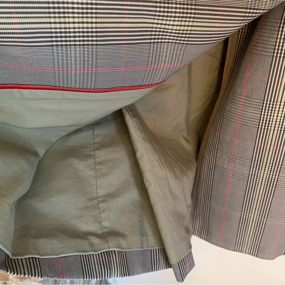 BODEN - Tan Plaid Pattern Belted Trench Coat - Size 4 US - Picture 5 of 8